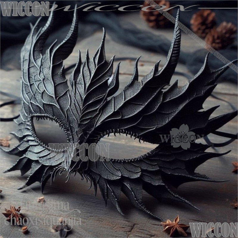 Black Face Mask Pack - Máscara de Dragón Negro para Disfraces,